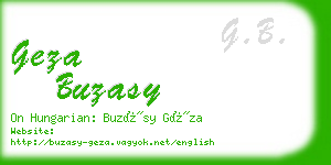 geza buzasy business card